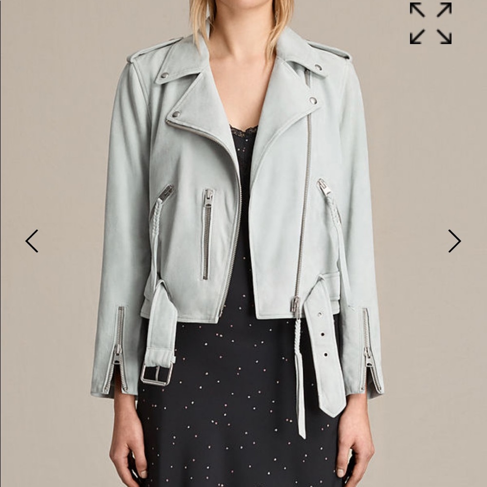 All Saints Plait Balfern Suede Jacket